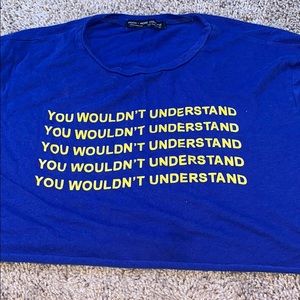 Blue and yellow crop top